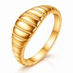 18K gold plated stainless steel sized ring close-up