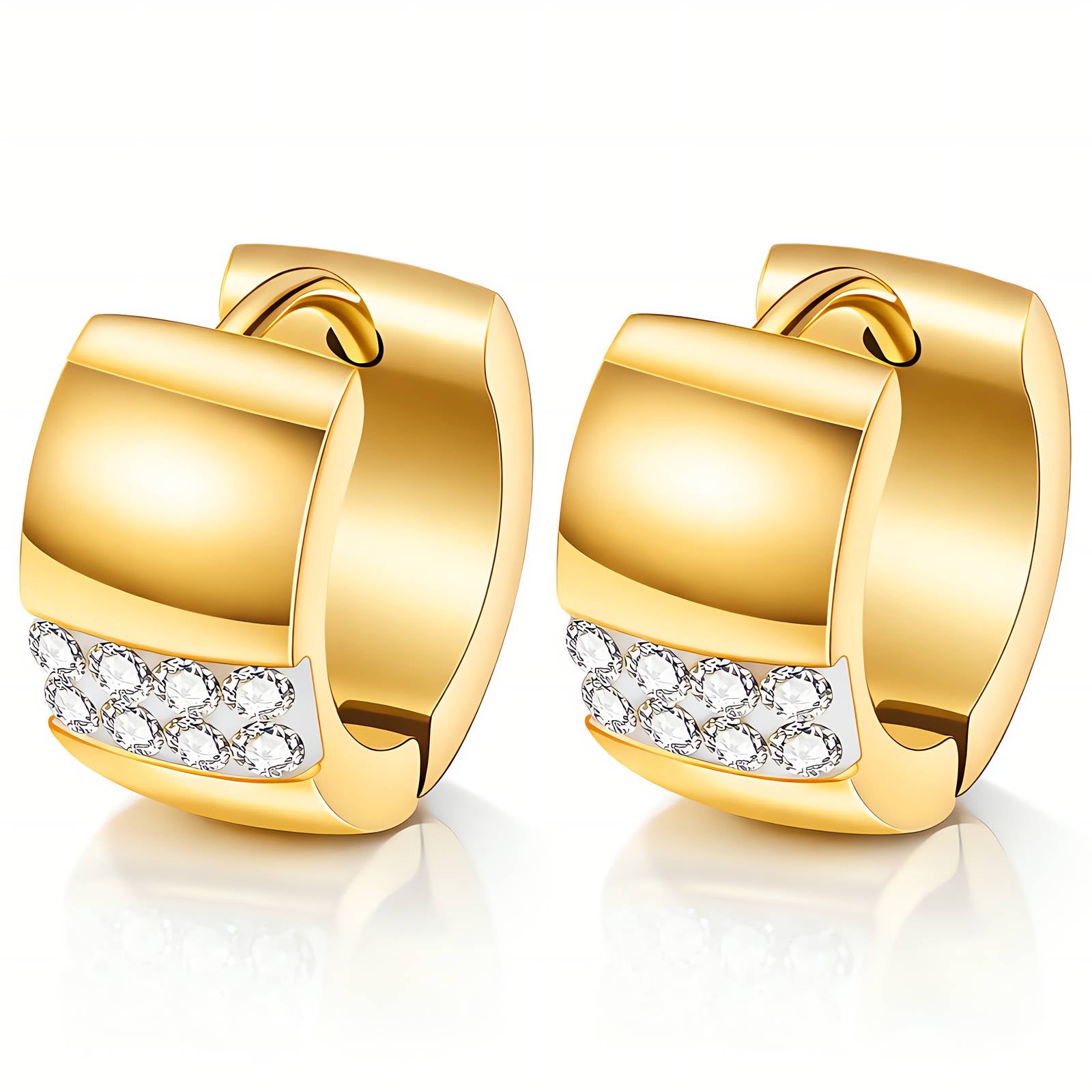 88239-0_new_0903111340 18K gold plated stainless steel earrings front view