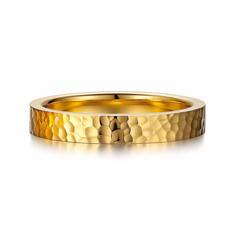 18K gold plated stainless steel ring front view