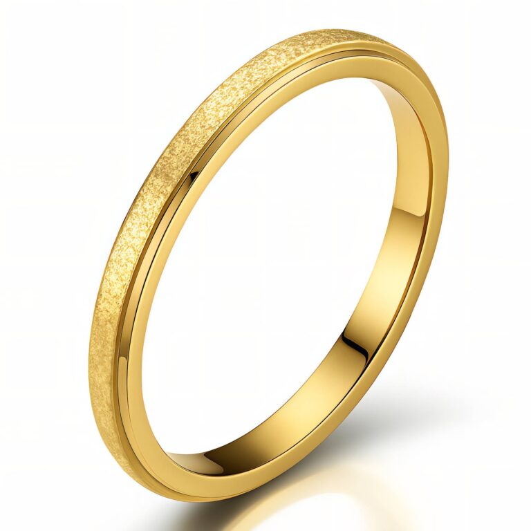 18K gold plated stainless steel sized ring close-up