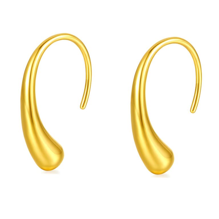 18K gold plated stainless steel earrings front view