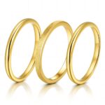 18K gold plated stainless steel sized ring front view