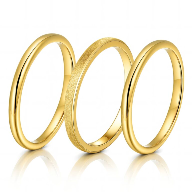 18K gold plated stainless steel sized ring front view