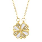 18K gold plated stainless steel necklace with cubic zirconia pendants