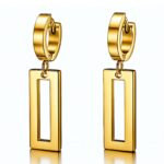 18K gold plated stainless steel earrings front view