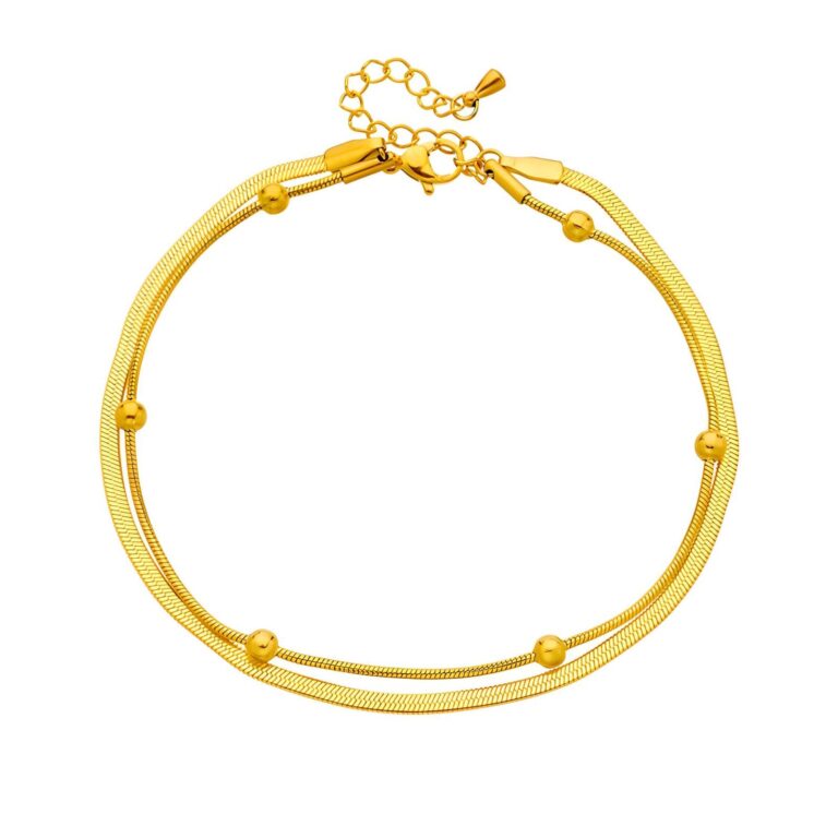 18K gold plated stainless steel anklet close-up