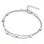Stainless steel bracelet front view with sleek design