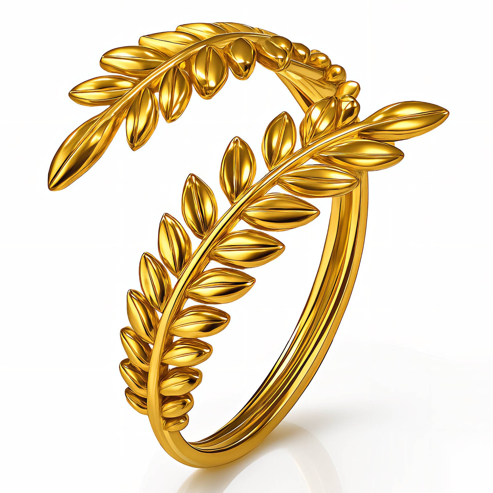 88482-0_202525_new_16590918_172342 Adjustable 18K gold plated stainless steel leafs ring front view