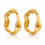 18K gold plated stainless steel stud earrings front view