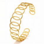 18K gold plated stainless steel bracelet on display