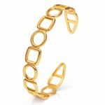 18K gold plated stainless steel bracelet front view