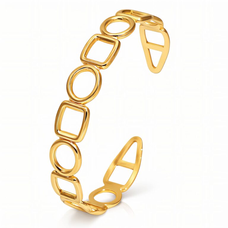 18K gold plated stainless steel bracelet front view