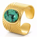 Adjustable 18K gold plated stainless steel ring close-up