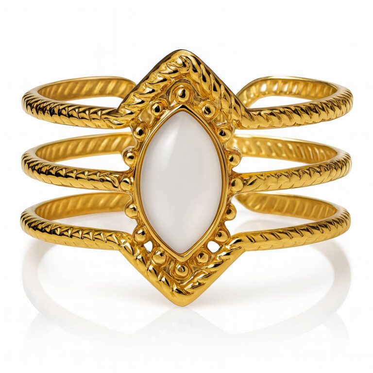 Adjustable 18K gold plated stainless steel ring close-up