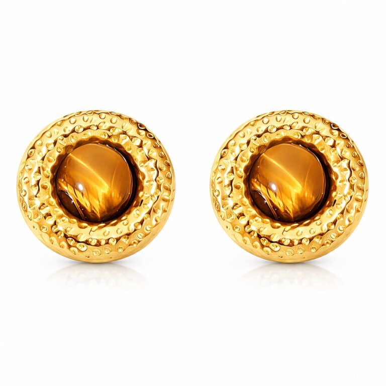 18K gold plated stainless steel flower stud earrings