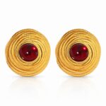 18K gold plated stainless steel stud earrings 1.8 cm