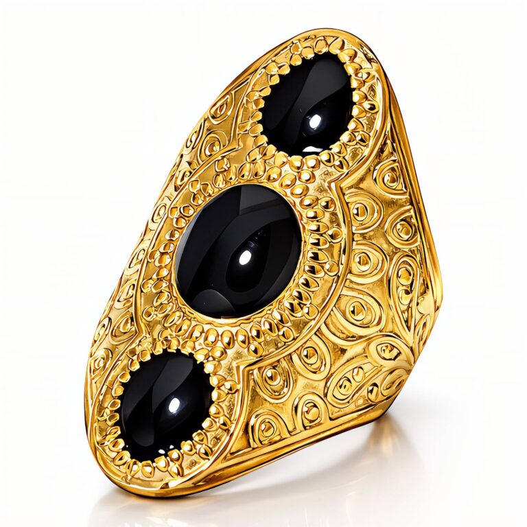 Adjustable 18K gold plated stainless steel ring close-up