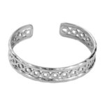 Stainless steel bracelet with 5.5 cm diameter on white background