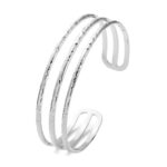 stainless steel bracelet with 6 cm diameter shown on wrist