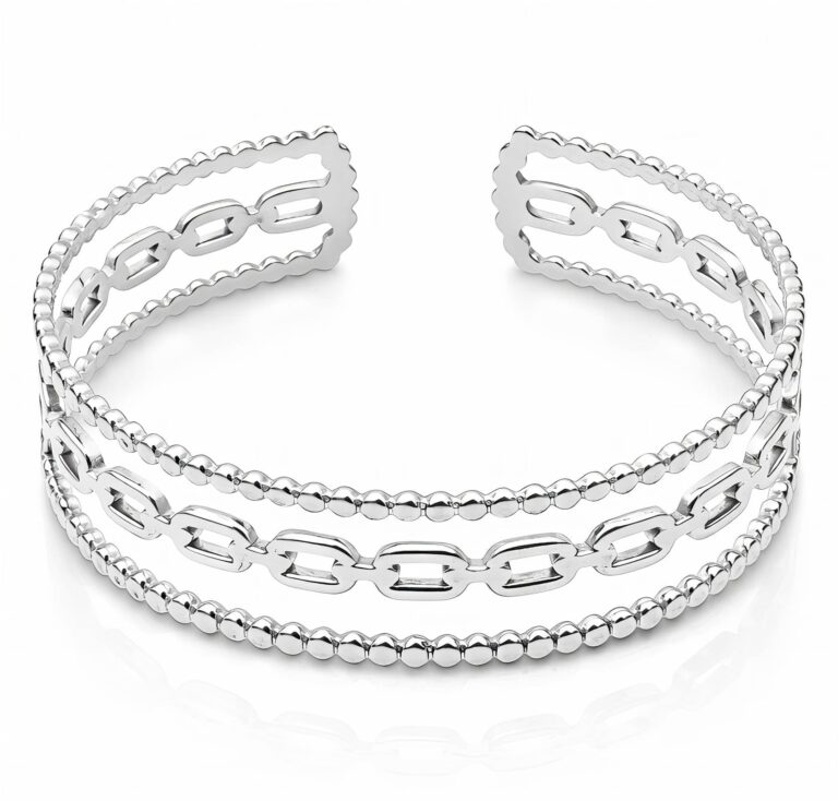 stainless steel bracelet with 6 cm diameter front view