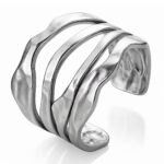 adjustable stainless steel ring on white background