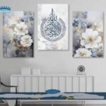 3-piece canvas wall art set with 8x11 inch decorative frames mounted on a wall