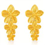 Close-up of 18K gold plated stainless steel flower earrings