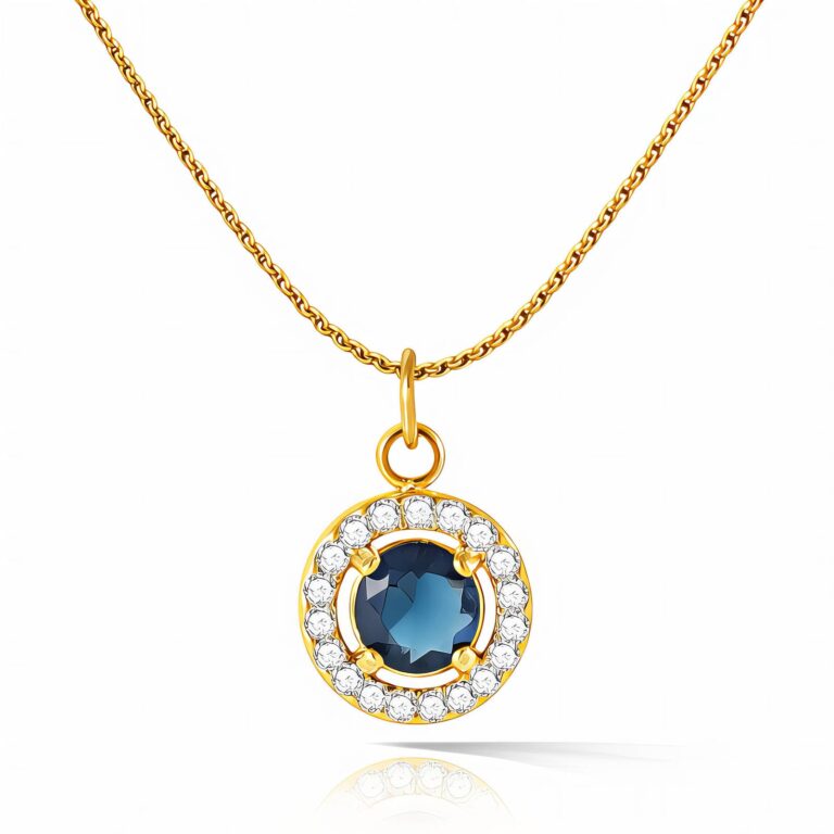 18K gold plated stainless steel necklace with cubic zirconia pendant