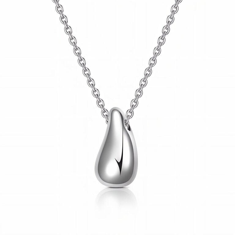 Stainless steel necklace with lobster claw closure and small pendant