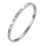 Stainless steel bracelet with cubic zirconia close-up