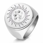 Waterproof stainless steel Sun Ring close-up view