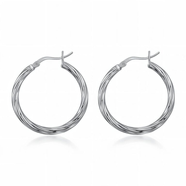 Stainless steel earrings with pin closure and 3x3 cm size