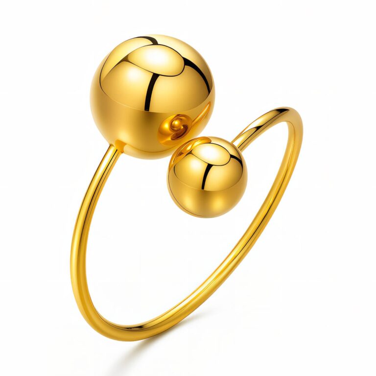 Adjustable 18K gold plated stainless steel ring close-up