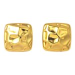 18K gold plated stainless steel stud earrings front view
