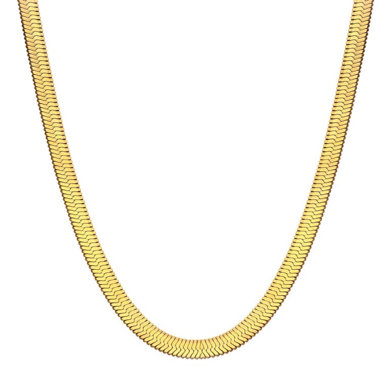 18K gold plated stainless steel necklace front view