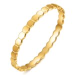 18K gold plated stainless steel bracelet with 6.2 cm diameter and 0.4 cm width