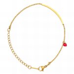 18K gold plated heart bracelet with cubic zirconia on wrist