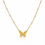 18K gold plated stainless steel butterfly necklace with lobster claw clasp