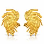 18K gold plated stainless steel stud earrings front view