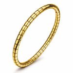 18K gold plated stainless steel bracelet with 6.8 cm diameter and 0.4 cm width