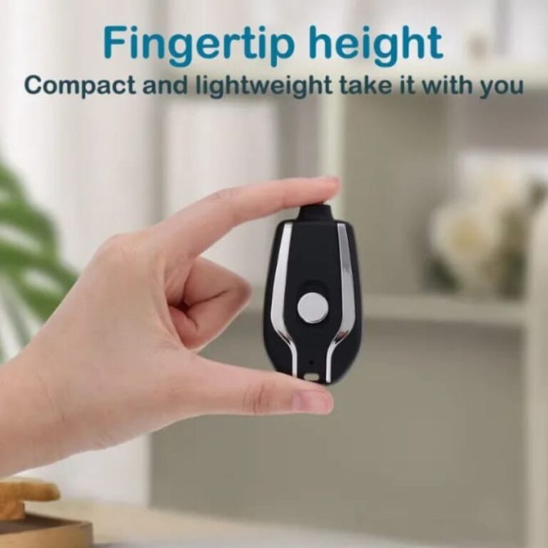 Ultra-compact mini keychain power bank in black