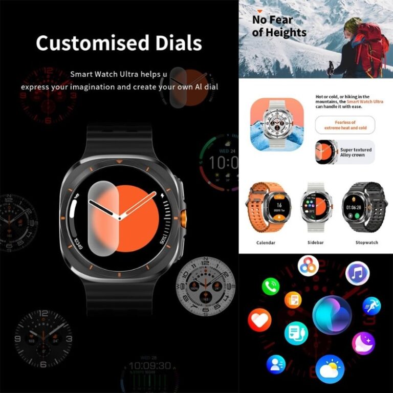 TF7 Ultra Smart Watch front view with AMOLED display