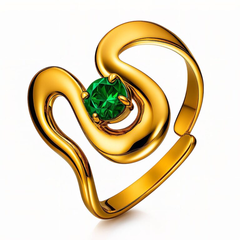Adjustable 18K gold plated stainless steel ring with cubic zirconia