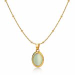 18K gold plated stainless steel necklace with lobster claw clasp and pendant