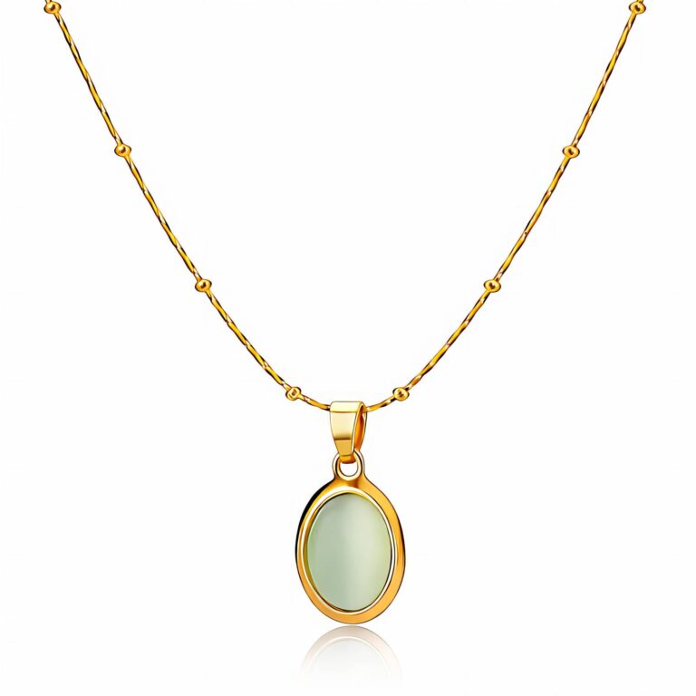 18K gold plated stainless steel necklace with lobster claw clasp and pendant