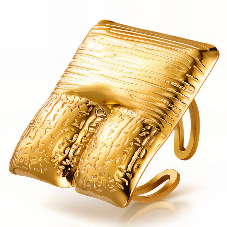 Adjustable 18K gold plated stainless steel ring front view