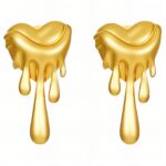 close-up of 18K gold plated heart-shaped stud earring