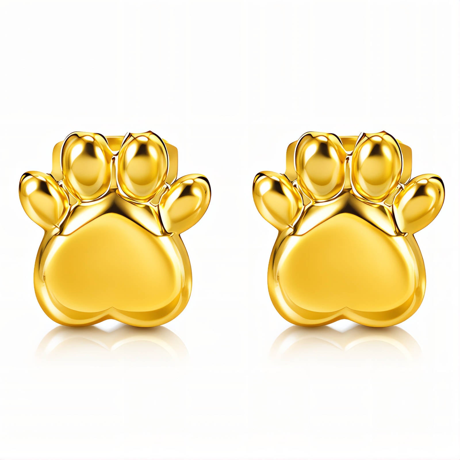 90153-0_new_113921 18K gold plated cat paws stud earrings front view