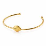 18K gold plated stainless steel seashell bracelet close-up