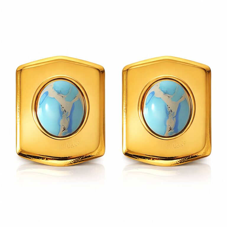 18K gold plated stainless steel stud earrings with rhinestones